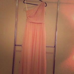Bridesmaid soft pink chiffon dress